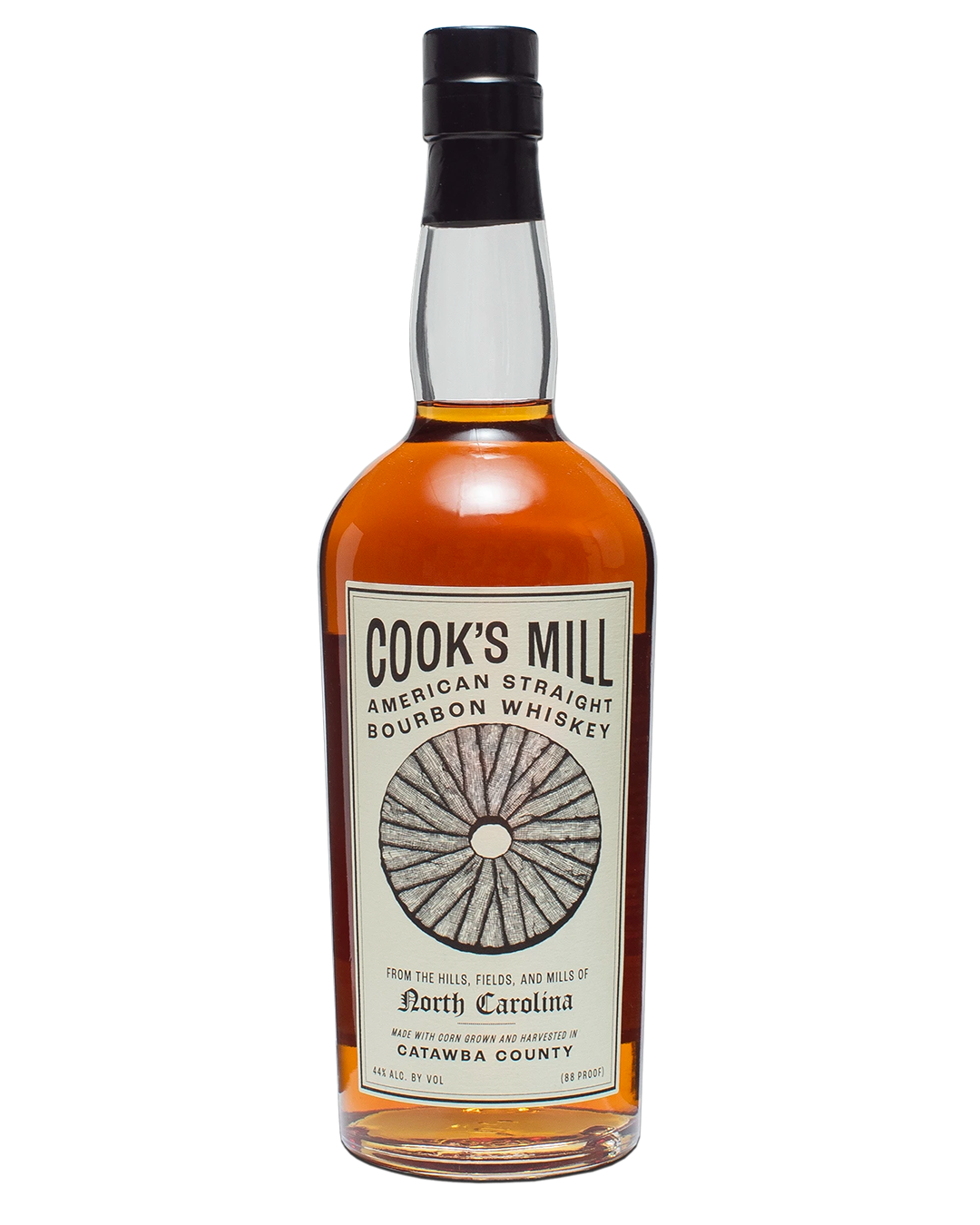 Cook's Mill American Straight Bourbon Whiskey bottle front view.